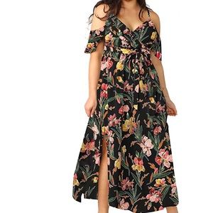 summer dress - Cold shoulder maxi dress